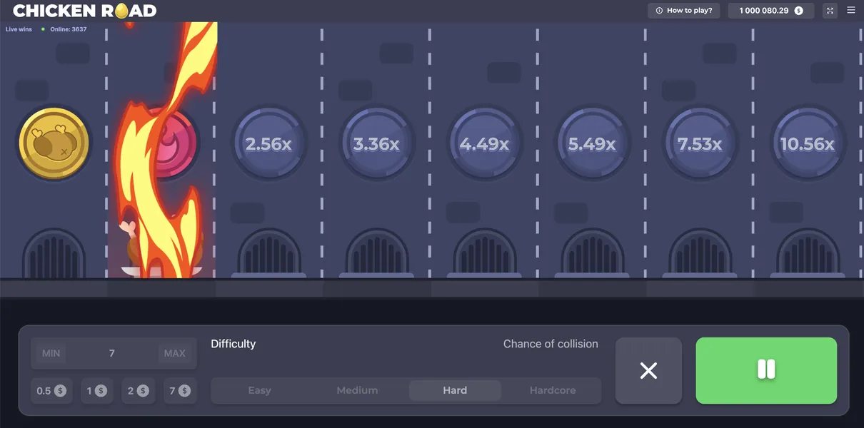 Stortingen en opnames in Chicken Road casino